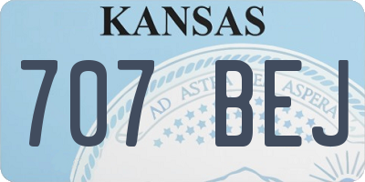 KS license plate 707BEJ