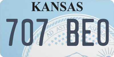 KS license plate 707BEO