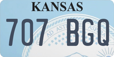 KS license plate 707BGQ