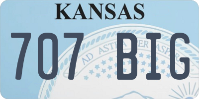 KS license plate 707BIG