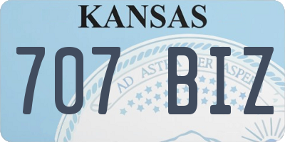 KS license plate 707BIZ