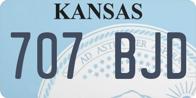 KS license plate 707BJD