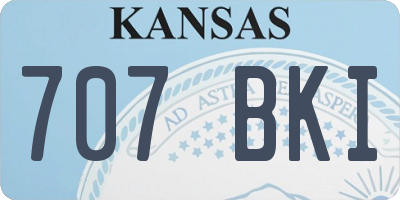 KS license plate 707BKI