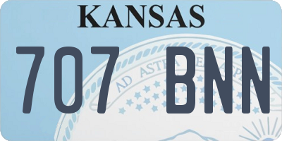 KS license plate 707BNN