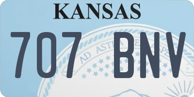 KS license plate 707BNV