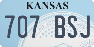 KS license plate 707BSJ