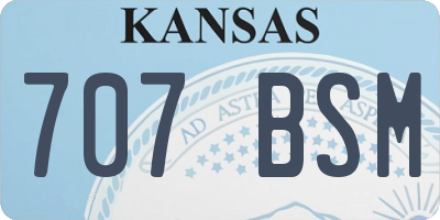 KS license plate 707BSM