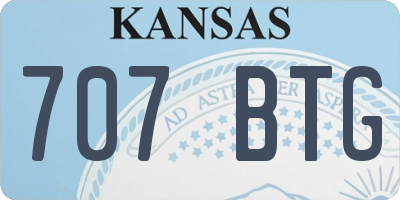 KS license plate 707BTG