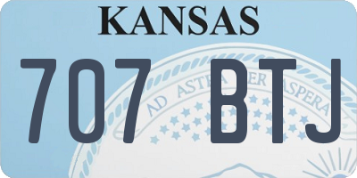 KS license plate 707BTJ