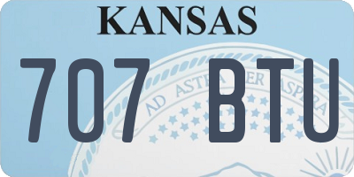 KS license plate 707BTU