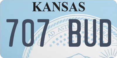 KS license plate 707BUD