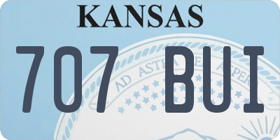 KS license plate 707BUI