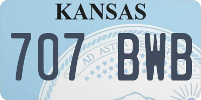 KS license plate 707BWB