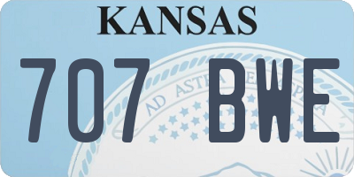 KS license plate 707BWE