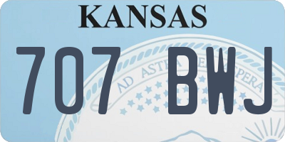 KS license plate 707BWJ