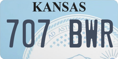 KS license plate 707BWR