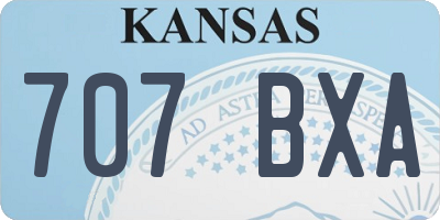 KS license plate 707BXA