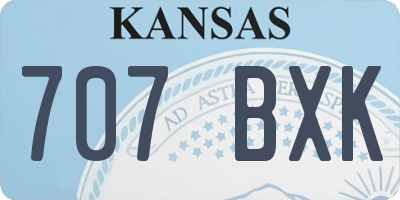 KS license plate 707BXK