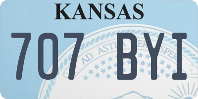 KS license plate 707BYI