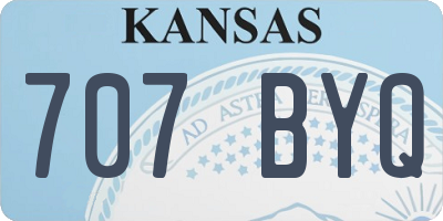 KS license plate 707BYQ