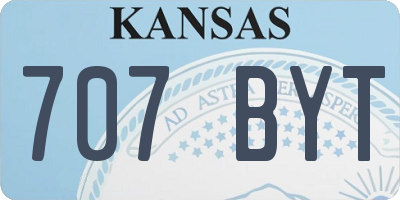 KS license plate 707BYT