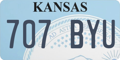 KS license plate 707BYU