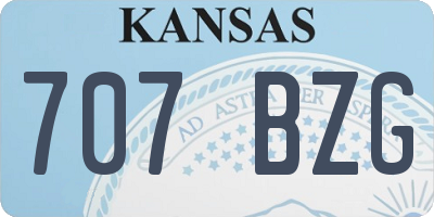 KS license plate 707BZG