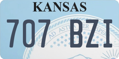 KS license plate 707BZI