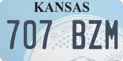 KS license plate 707BZM
