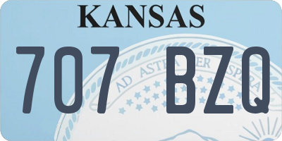 KS license plate 707BZQ