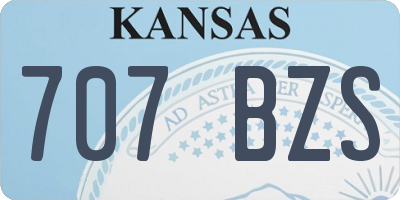KS license plate 707BZS