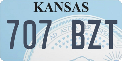 KS license plate 707BZT