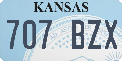 KS license plate 707BZX
