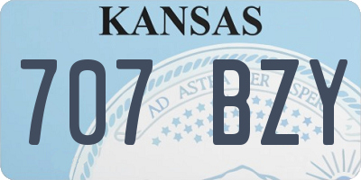 KS license plate 707BZY