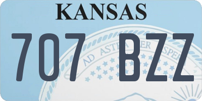 KS license plate 707BZZ