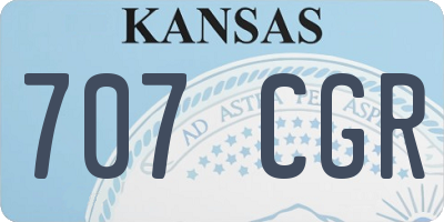 KS license plate 707CGR