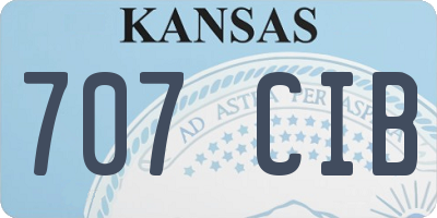 KS license plate 707CIB