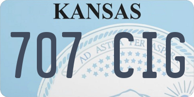 KS license plate 707CIG