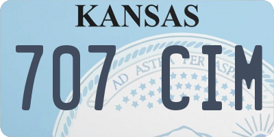 KS license plate 707CIM