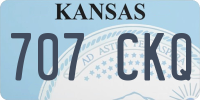 KS license plate 707CKQ