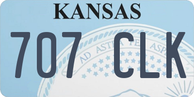 KS license plate 707CLK