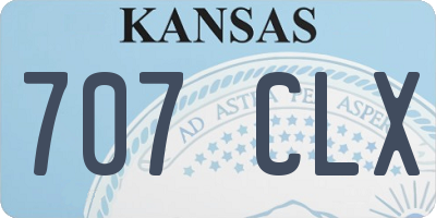 KS license plate 707CLX