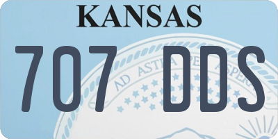 KS license plate 707DDS