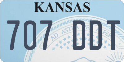 KS license plate 707DDT