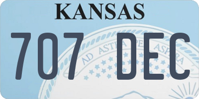 KS license plate 707DEC