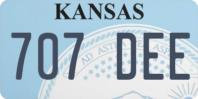 KS license plate 707DEE