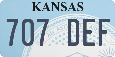 KS license plate 707DEF
