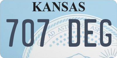 KS license plate 707DEG