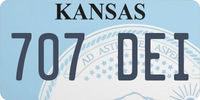 KS license plate 707DEI