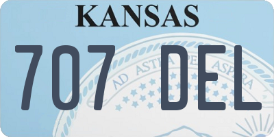 KS license plate 707DEL
